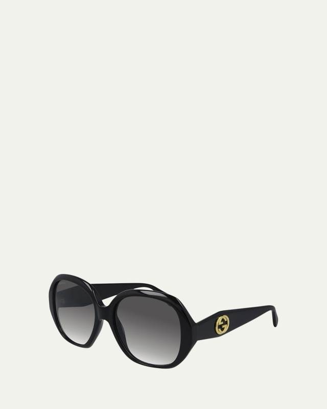 Oversized Round Acetate Sunglasses